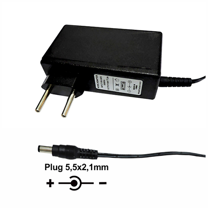Fonte Chaveada - 12Vdc - 2A - Plug 5,5x2,1 (+) - Bivolt - Ref. 1347