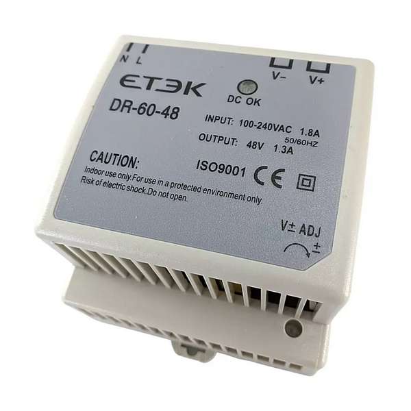 Fonte Chaveada Trilho Din - 48Vdc - 1,3A - DR-60-48 - Bivolt - Ref. 2224
