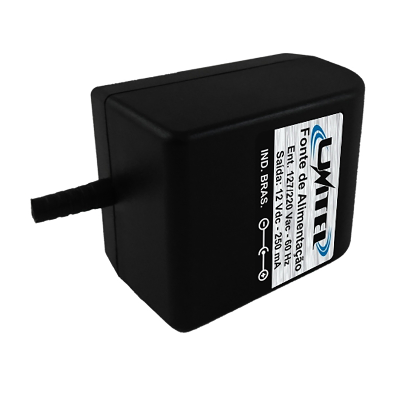 Fonte de Alimentação - 12Vdc - 250mA - Plug 5,5x2,1 (+) - Bivolt - Ref. 234