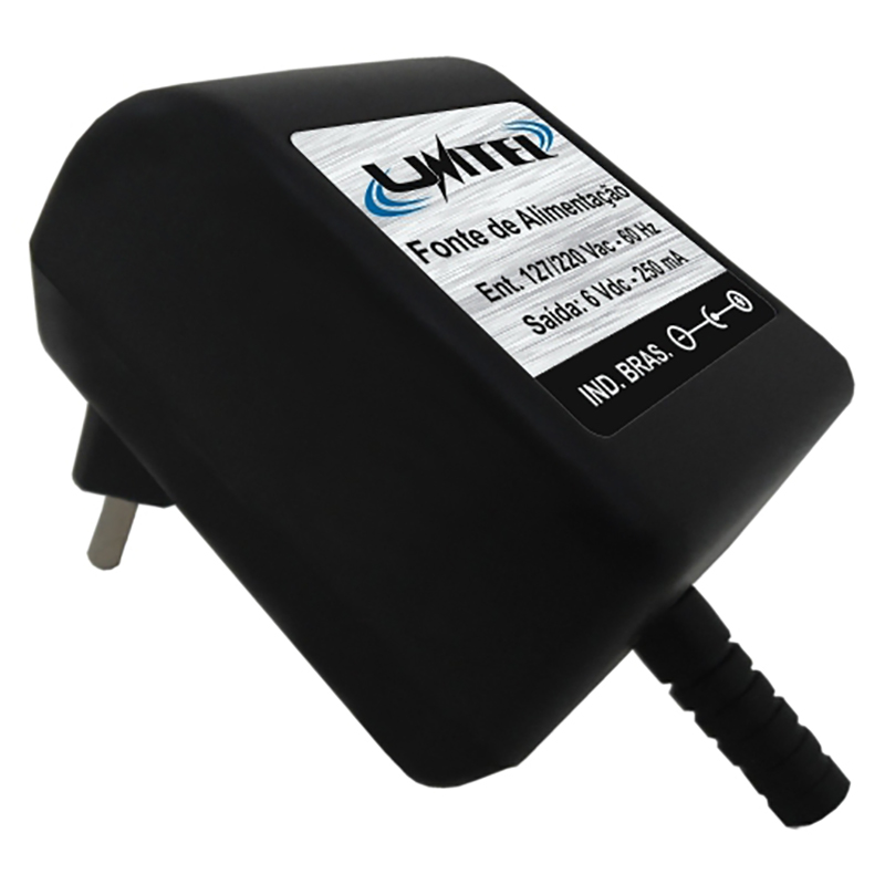 Fonte de Alimentação - 6Vdc - 250mA - Plug 5,5x2,1 (+) - Bivolt - Ref. 231