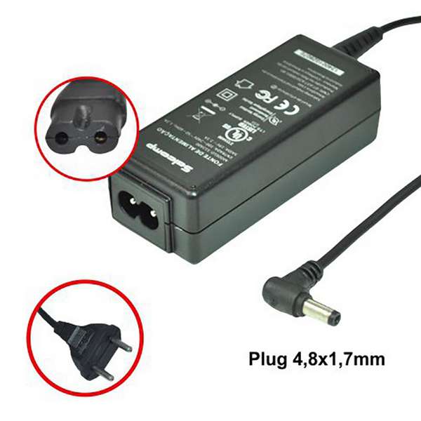 Fonte Netbook/Ultrabook HP - 19Vdc - 2,1A - Plug 4,8x1,7 (+) - Bivolt - Ref. 1386