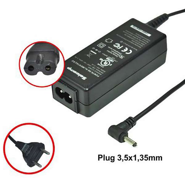 Fonte Netbook/Ultrabook Philco - 19Vdc - 2,1A - Plug 3,5x1,35 (+) - Bivolt - Ref. 1385