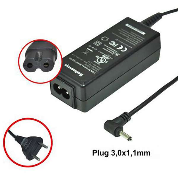 Fonte Netbook/Ultrabook Samsung - 19Vdc - 2,1A - Plug 3,0x1,1 (+) - Bivolt - Ref. 1382