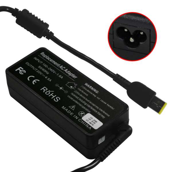 Fonte Notebook Lenovo - 20Vdc - 4,5A - Plug Retangular (+) - Bivolt - Ref. 2060