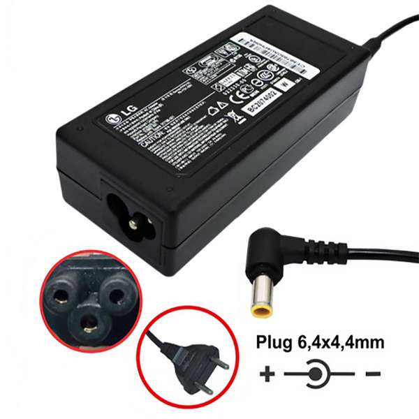 Fonte Notebook LG - 19Vdc - 3,42A - Plug 6,4x4,4 (+) - Bivolt - Ref. 485