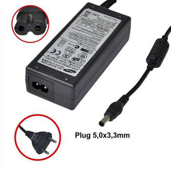 Fonte Notebook Samsung - 19Vdc - 3,16A - Plug 5,0x3,0 (+) - Bivolt - Ref. 1600