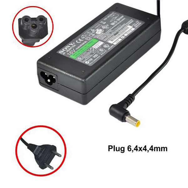 Fonte Notebook Sony - 16Vdc - 4A - Plug 6,4x4,4 (+) - Bivolt - Ref. 1354