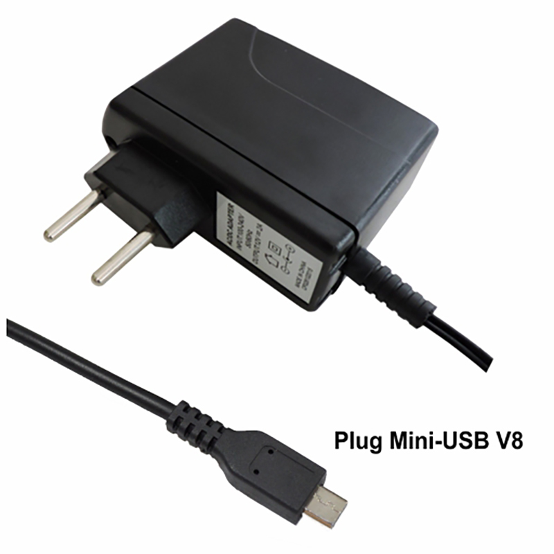 Fonte Tablet - 9Vdc - 1,5A - Plug Mini-USB V8 - Bivolt