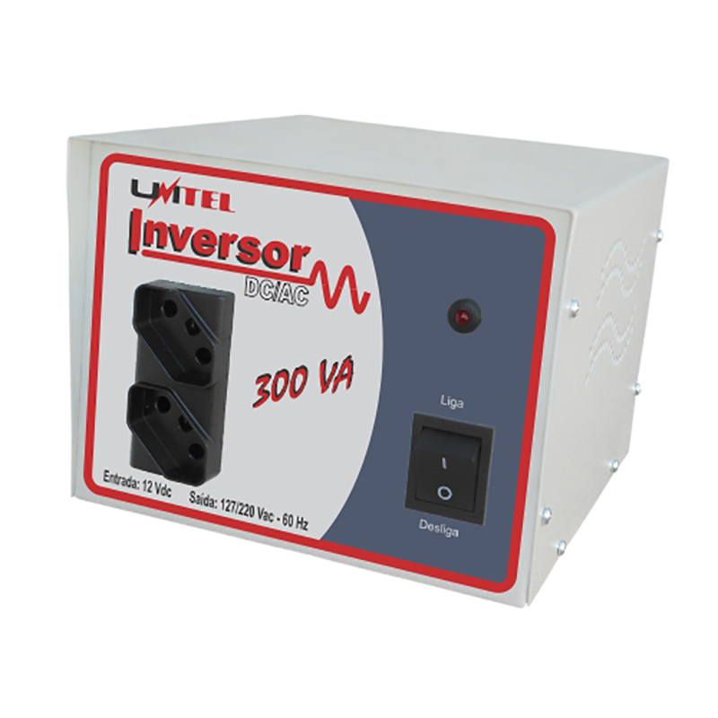 Inversor de Tensão DC/AC - 12Vdc - 300VA - Saí.: Bivolt - Ref. 56