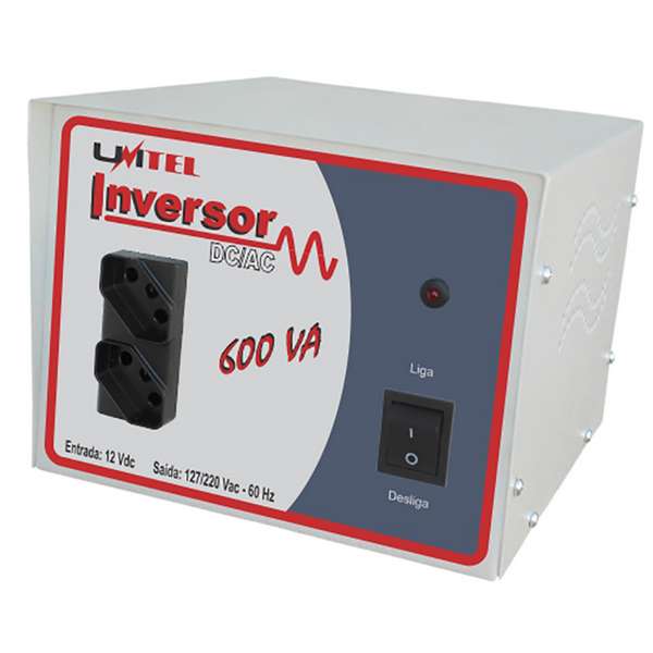 Inversor de Tensão DC/AC - 12Vdc - 600VA - Saí.: Bivolt - Ref. 60