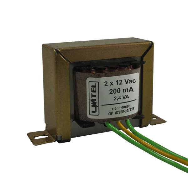 Transformador - 12 + 12Vac - 200mA - Bivolt - Ref. 698