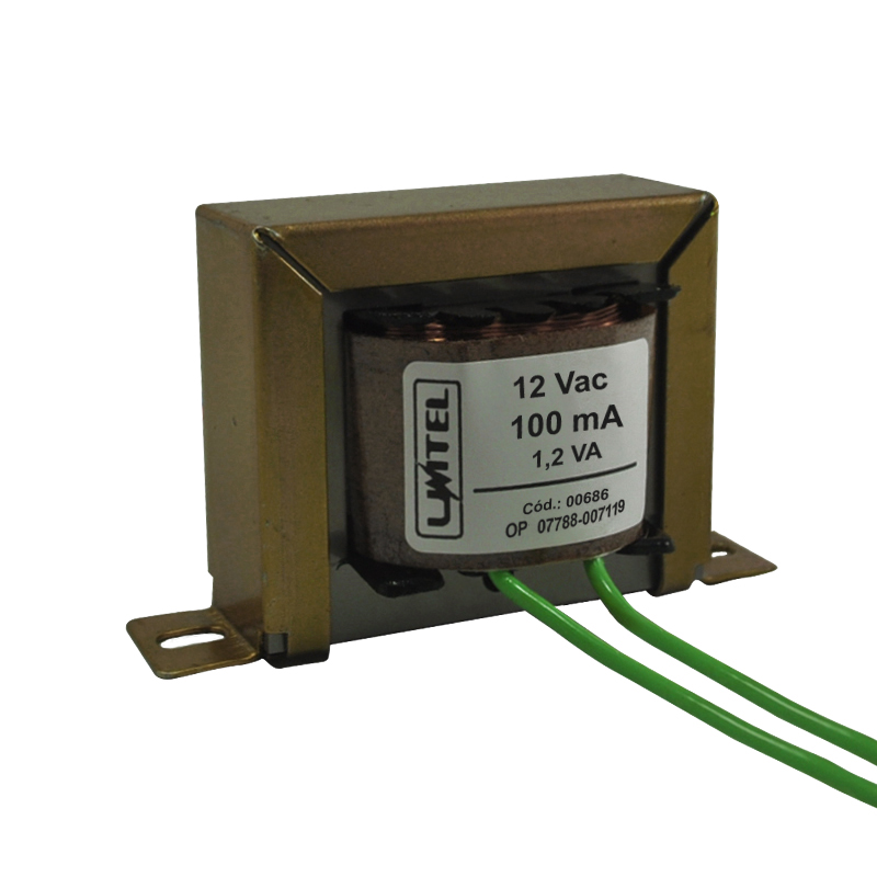 Transformador - 12Vac - 100mA - Bivolt - Ref. 686